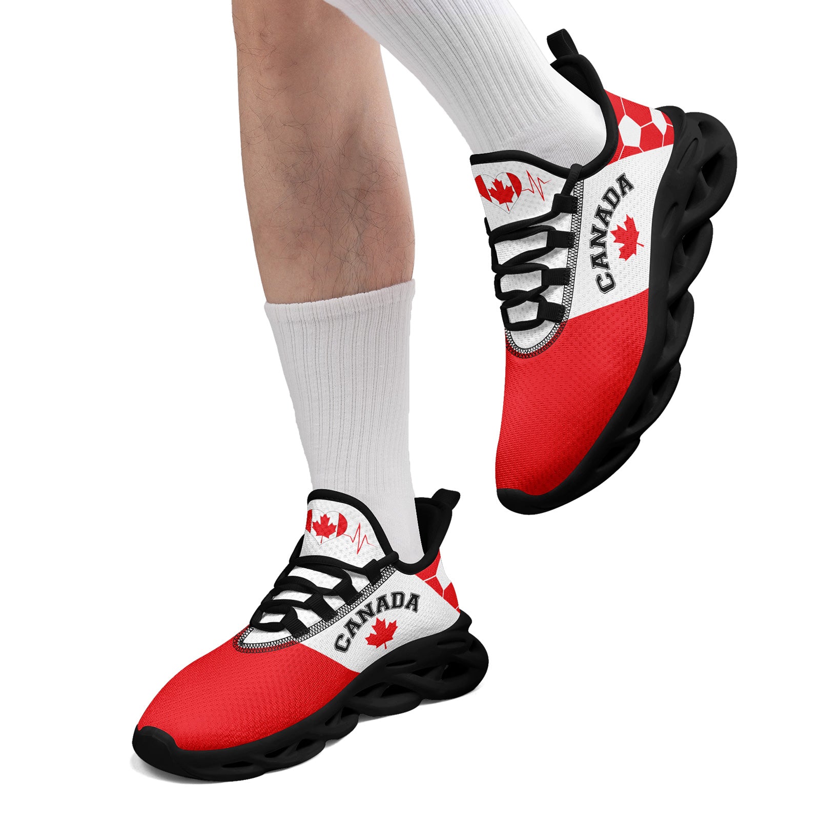Custom 2026 World Cup Canada Sneakers DIY Country Flag Running Shoes Lightweight Sport Shoes Gift for Football Fans Personalized Team Name and Logo FN003-F023060-3
