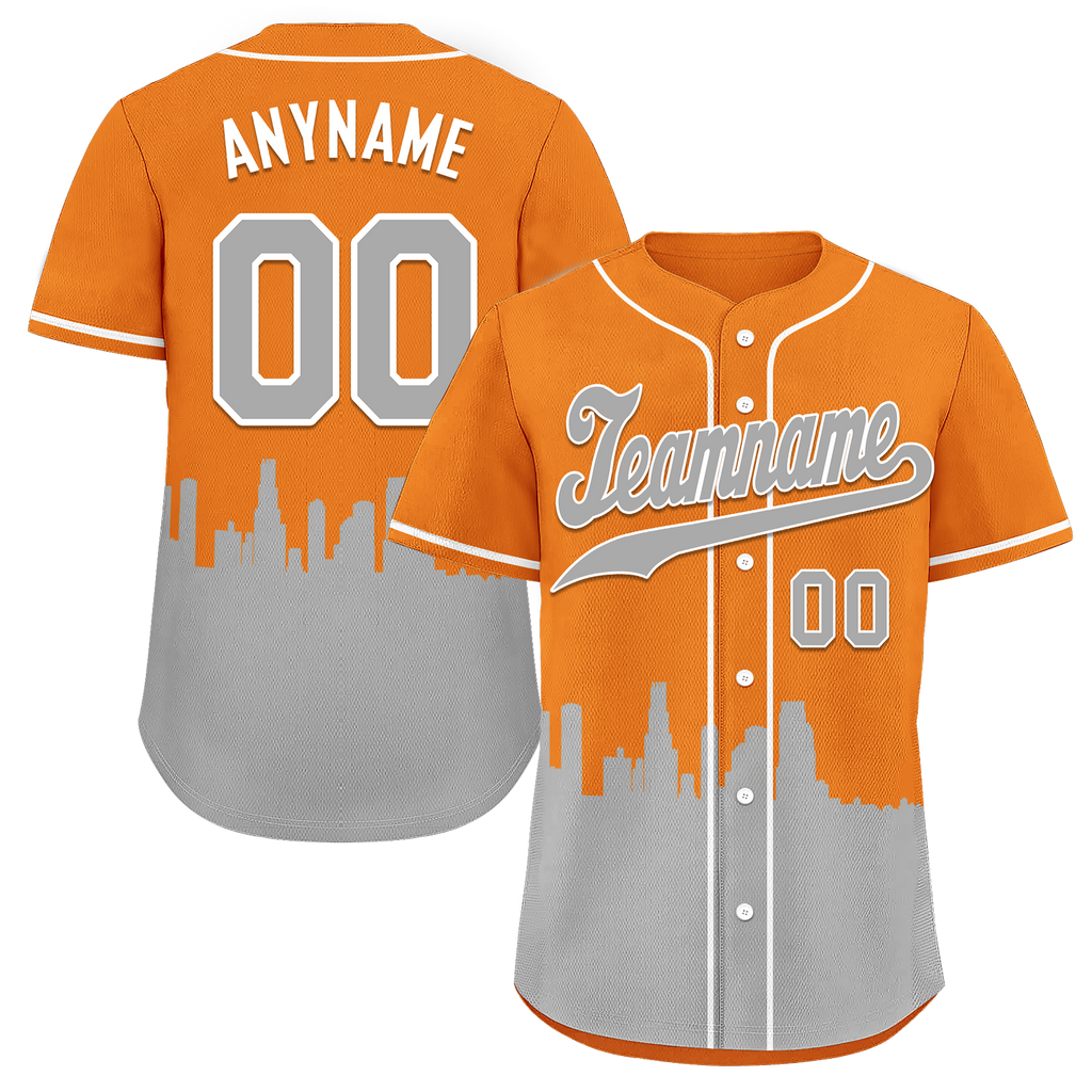 Custom Orange Gray City Edition Personalized Authentic Baseball Jersey BSBJ01-D017131