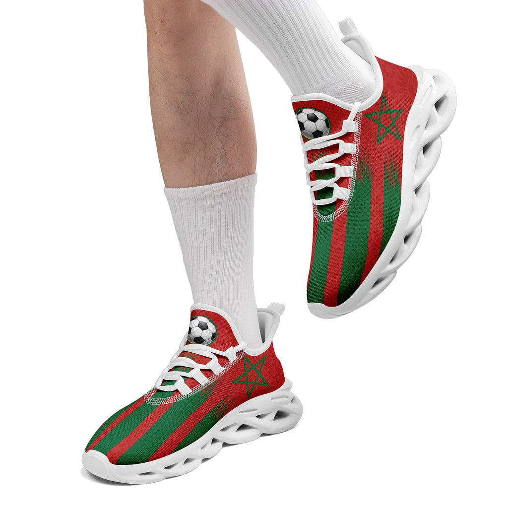 Custom Morocco 2026 World Cup Sneakers DIY Country Flag Running Shoes Lightweight Sport Shoes Gift for Football Fans Personalized Team Name and Logo FN003-F009073-2