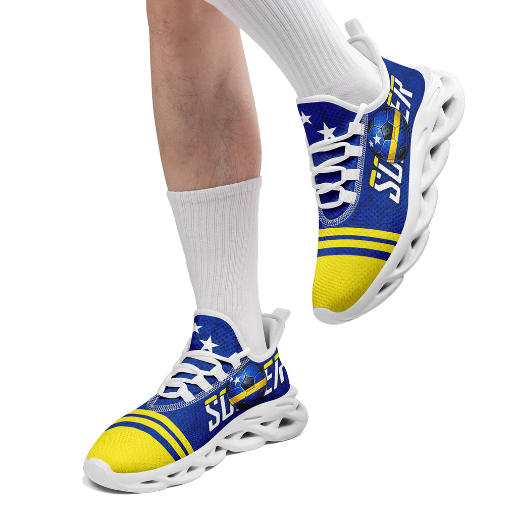 Custom Curaçao 2026 World Cup Sneakers DIY Country Flag Running Shoes Lightweight Sport Shoes Gift for Football Fans Personalized Team Name and Logo FN003-F009074-3