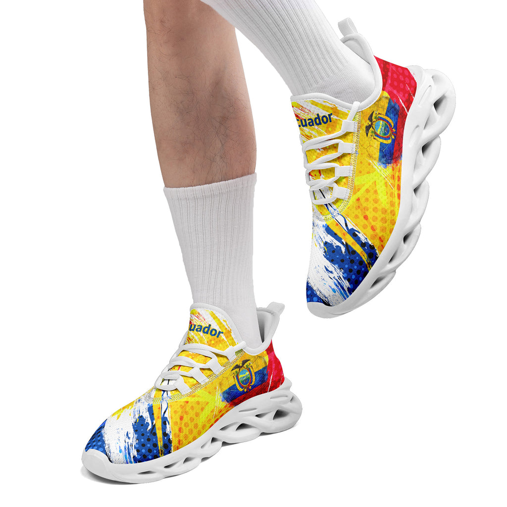 Custom Ecuador 2026 World Cup Sneakers DIY Country Flag Running Shoes Lightweight Sport Shoes Gift for Football Fans Personalized Team Name and Logo FN003-F009077-4