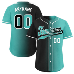 Custom Black Green Gradient Fashion Personalized Authentic Baseball Jersey BSBJ01-D0a7a0c