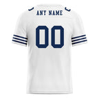 Custom Black Blue Striped Sleeves Personalized Authentic Football Jersey FBJ02-D06031
