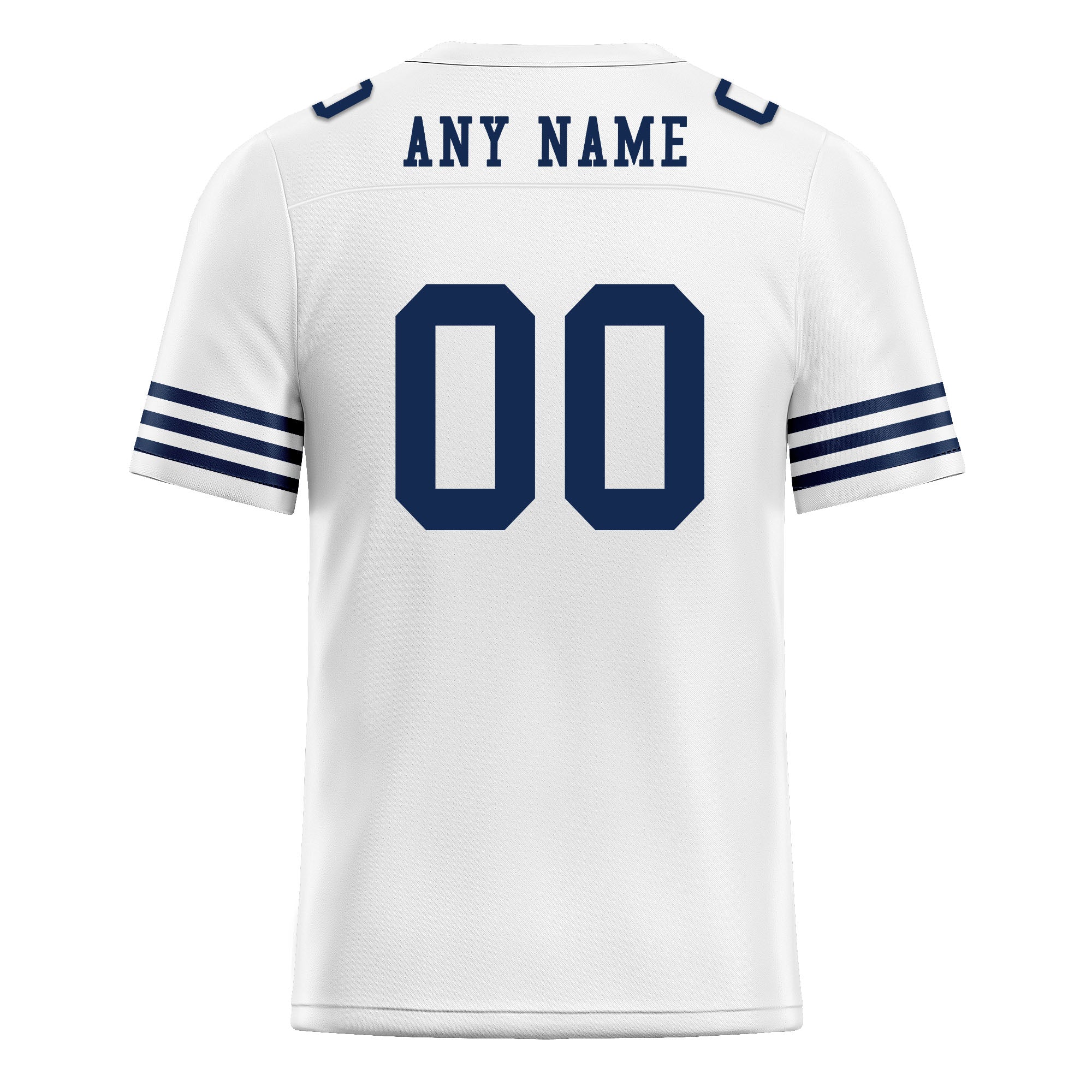 Custom Black Blue Striped Sleeves Personalized Authentic Football Jersey FBJ02-D06031