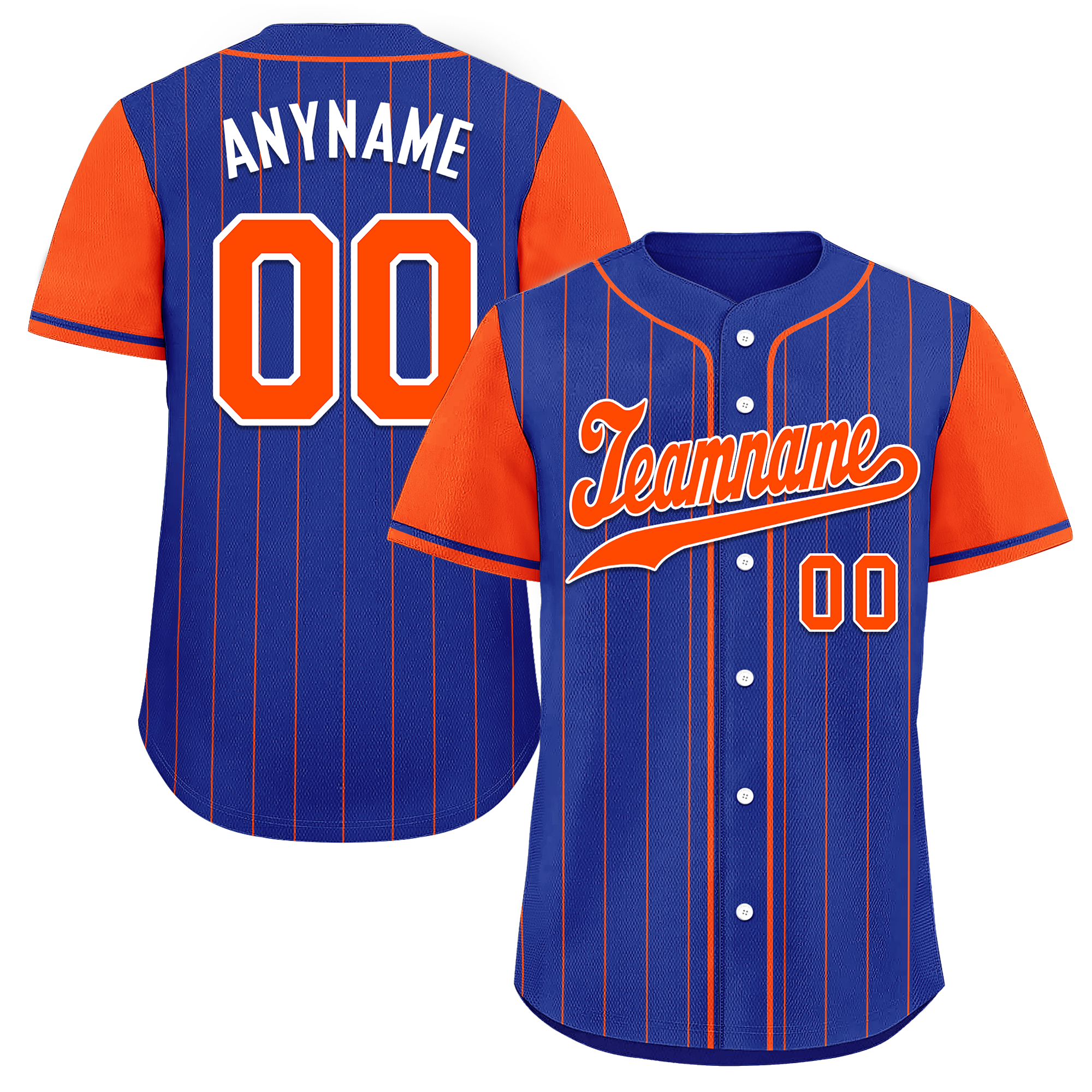 Custom Blue Orange Stripe Fashion Personalized Authentic Baseball Jersey BSBJ01-D017250