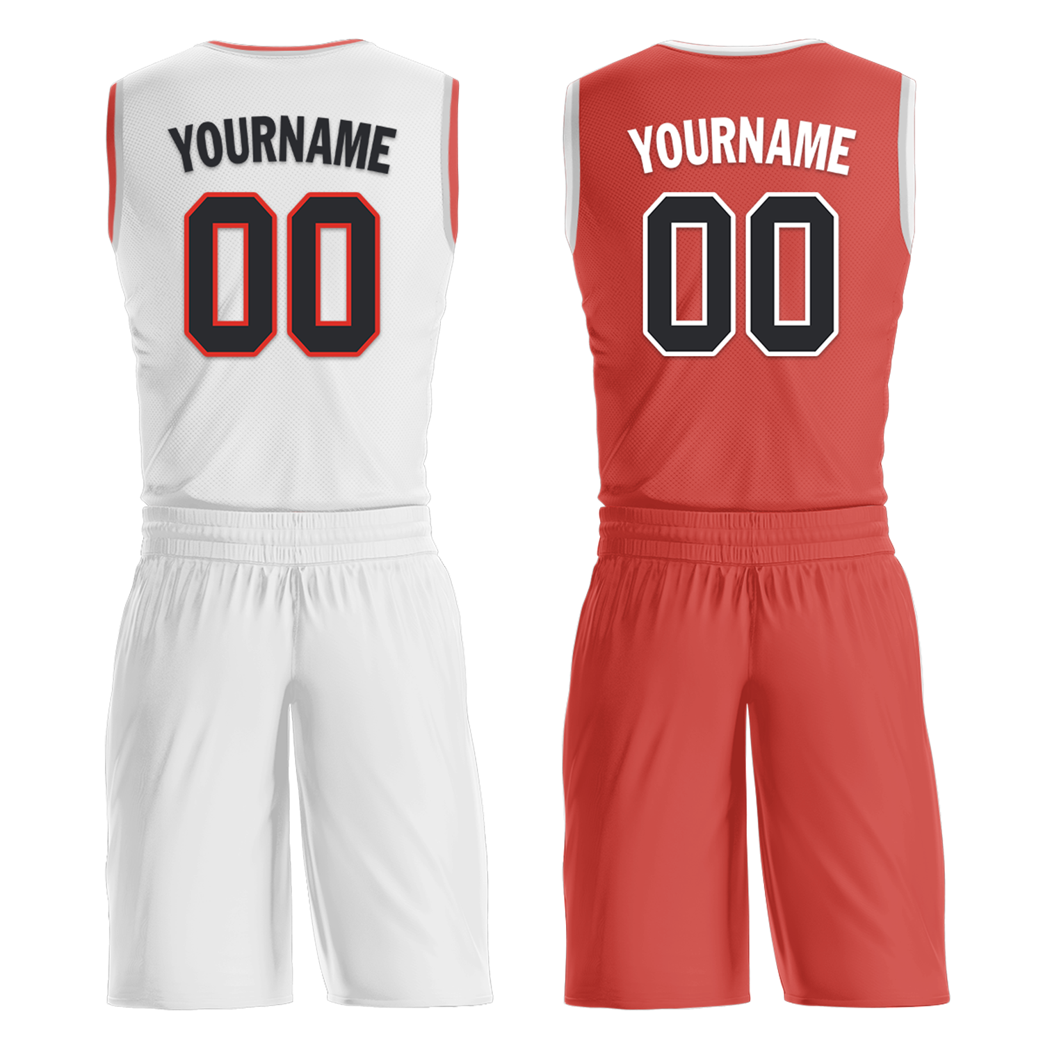 Custom White Red Classic Style Reversible Basketball Uniform Personalized Ordinary BBJR-D017037