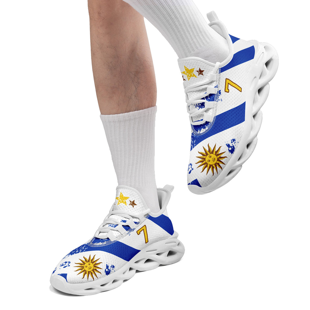 Custom Uruguay 2026 World Cup Sneakers DIY Country Flag Running Shoes Lightweight Sport Shoes Gift for Football Fans Personalized Team Name and Logo FN003-F009122-5