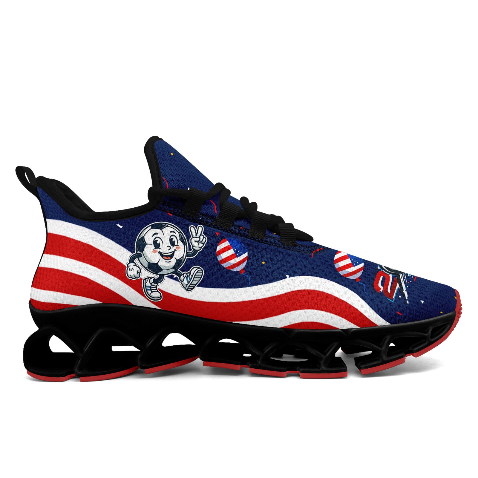 Custom United States 2026 World Cup Sneakers DIY Country Flag Running Shoes Lightweight Sport Shoes Gift for Football Fans Personalized Team Name and Logo FN003XD-F028038-3