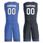 Custom Blue Black Classic Style Reversible Basketball Uniform Personalized Ordinary BBJR-D017055