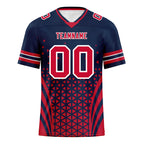 Custom Blue White Massachusetts Football Jersey and Sports Shoes Combo Offer Personalized Combo ZH-D023031-26