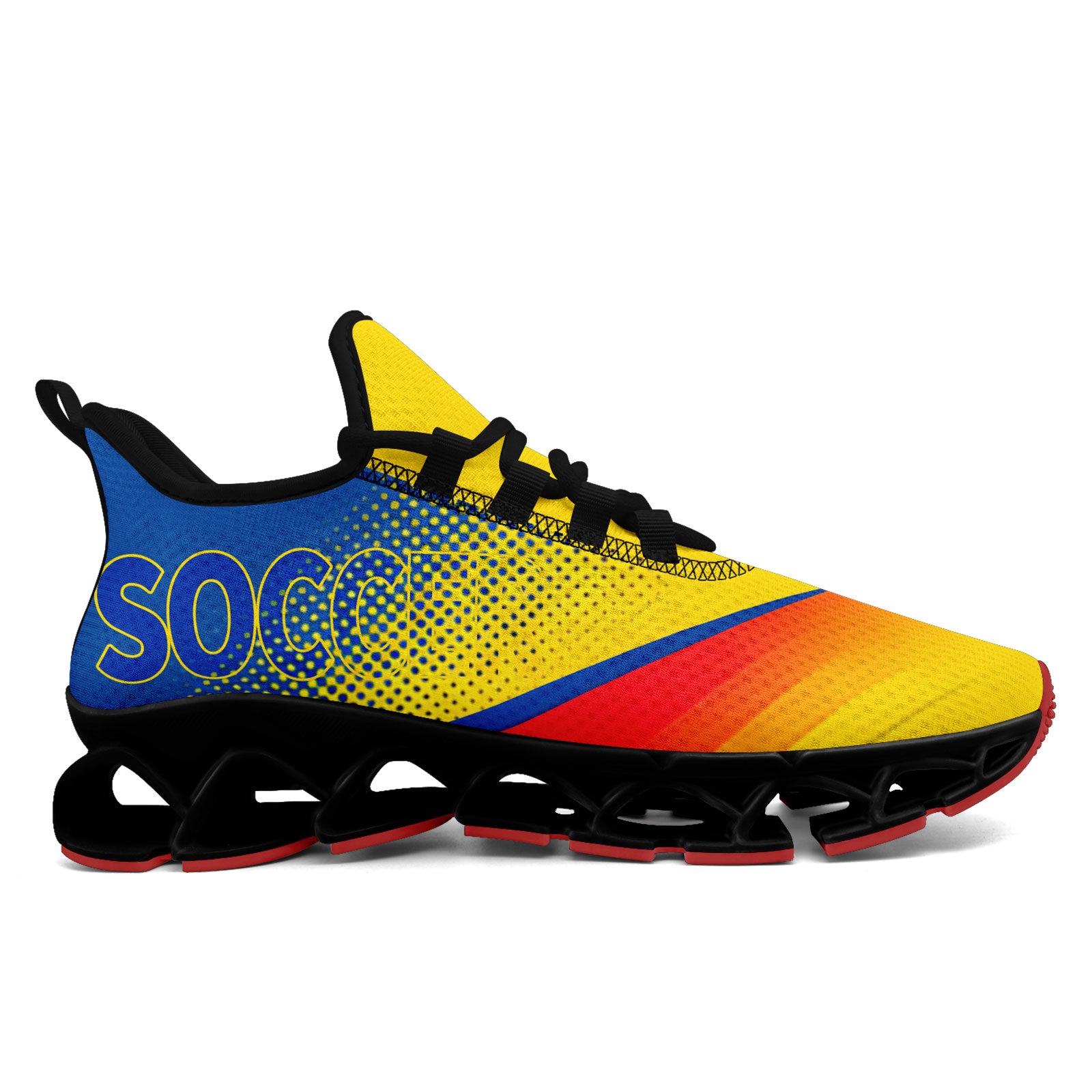 Custom Ecuador 2026 World Cup Sneakers DIY Country Flag Running Shoes Lightweight Sport Shoes Gift for Football Fans Personalized Team Name and Logo FN003XD-F009092-3