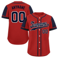 Custom Red Blue Raglan Sleeves Personalized Authentic Baseball Jersey BSBJ01-D017179