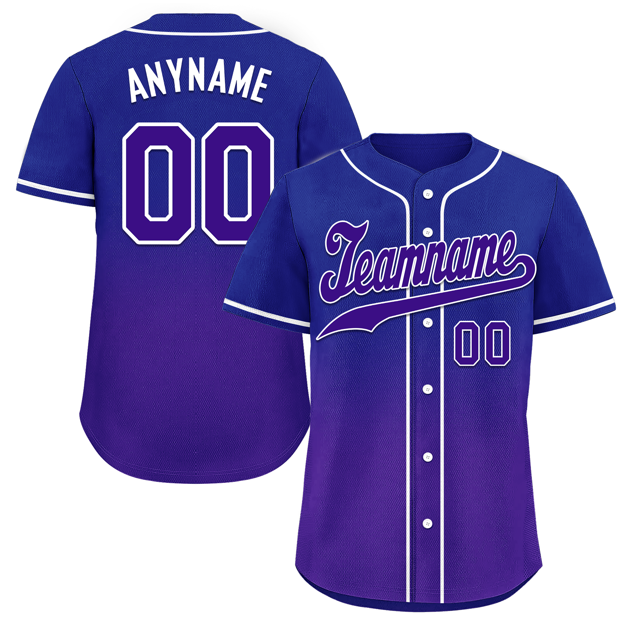 Custom Blue Purple Fade Fashion Personalized Authentic Baseball Jersey BSBJ01-D0a70ea