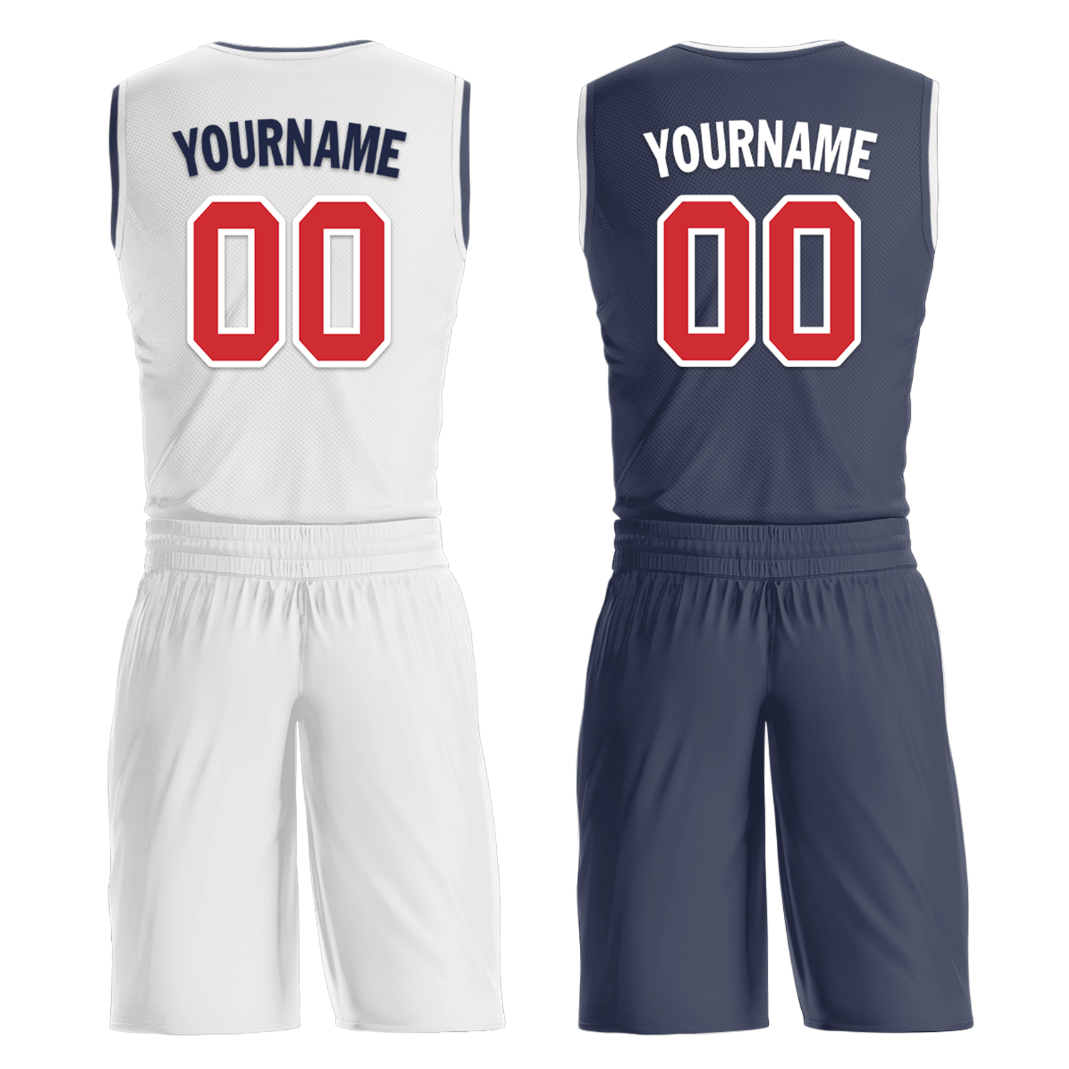 Custom White Blue Classic Style Reversible Basketball Uniform Personalized Ordinary BBJR-D017023