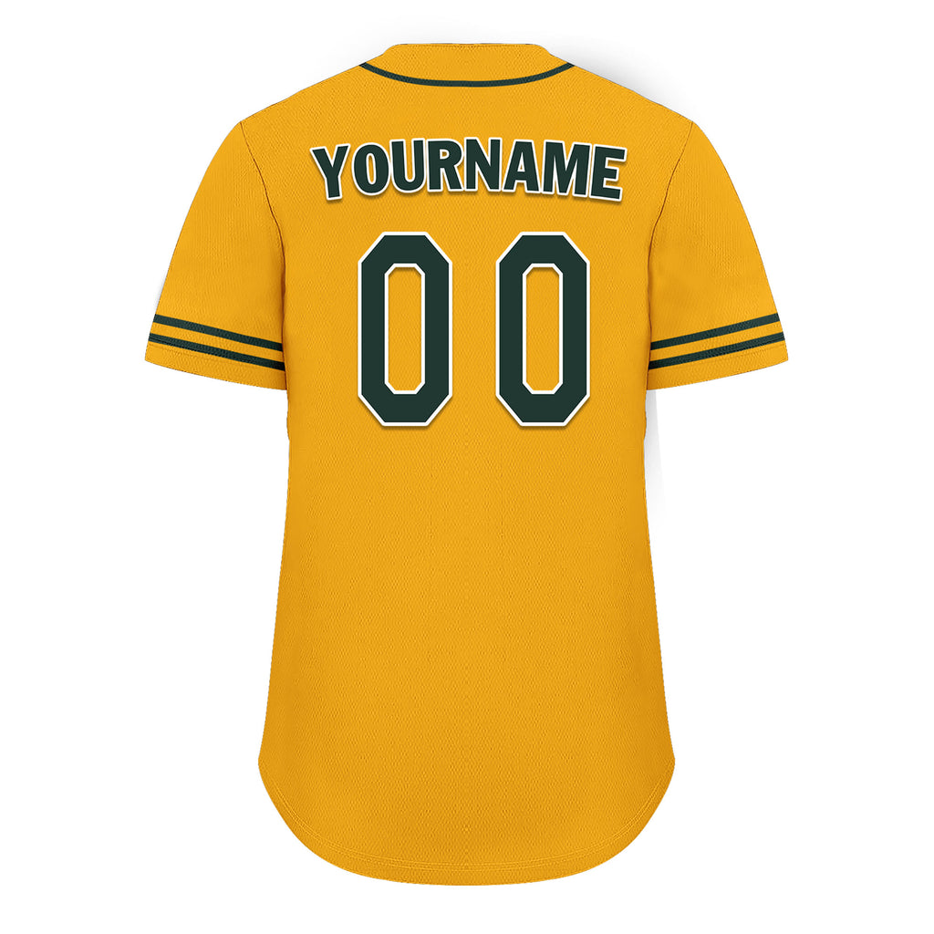 Custom Yellow Classic Style Green Personalized Authentic Baseball Jersey UN002-bd0b00d8-c