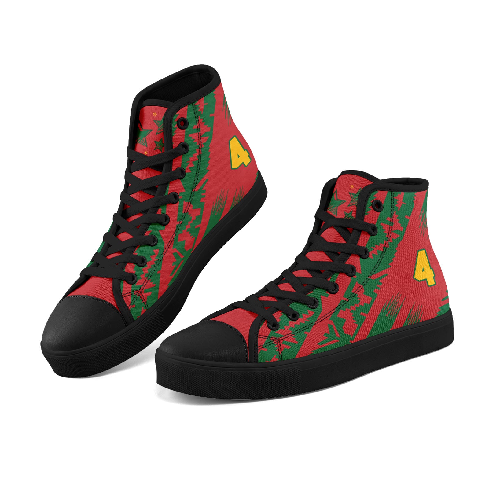 Custom Morocco 2026 World Cup Sneakers DIY Country Flag Running Shoes Lightweight Sport Shoes Gift for Football Fans Personalized Team Name and Logo FN024-F009121-10