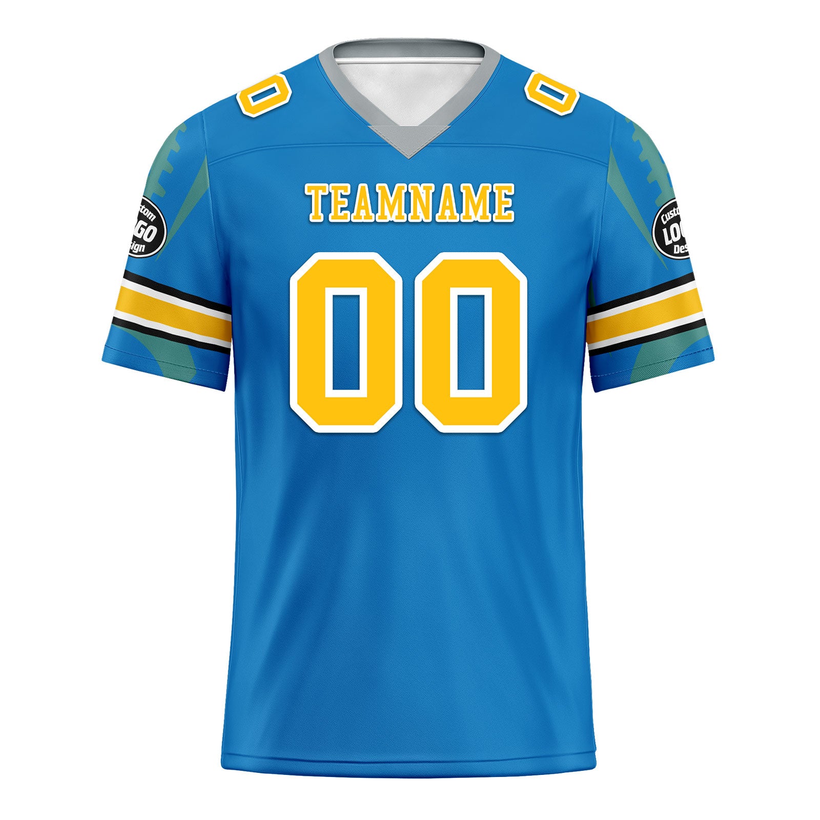 Custom Blue Los Angeles Football Jersey and Sports Shoes Combo Offer Personalized Combo ZH-D025008-24