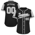 Custom Black Gray Raglan Sleeves Personalized Authentic Baseball Jersey BSBJ01-D017175