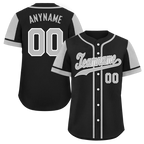 Custom Black Gray Raglan Sleeves Personalized Authentic Baseball Jersey BSBJ01-D017175