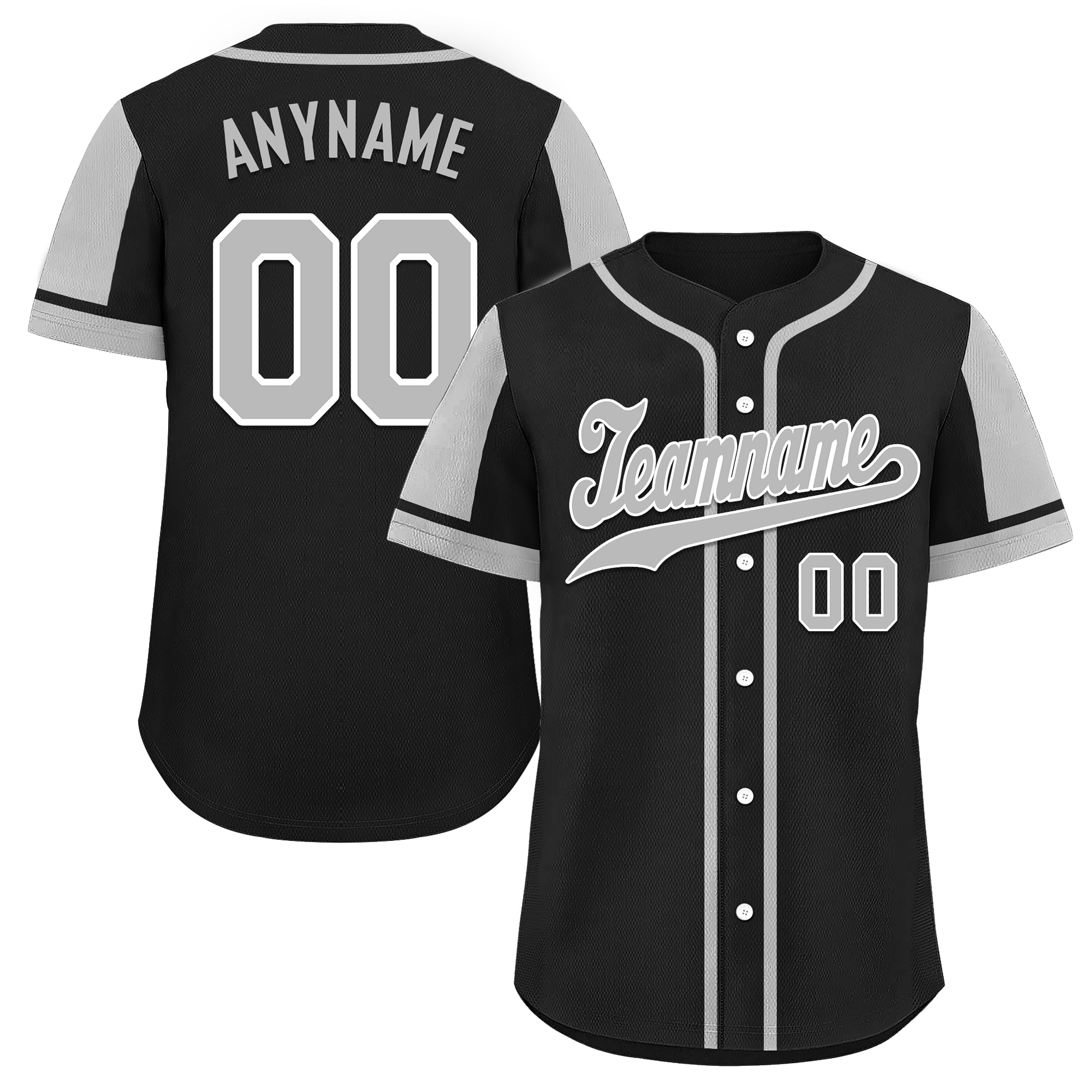 Custom Black Gray Raglan Sleeves Personalized Authentic Baseball Jersey BSBJ01-D017175