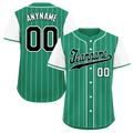 Custom Green White Stripe Fashion Personalized Authentic Baseball Jersey BSBJ01-D017246