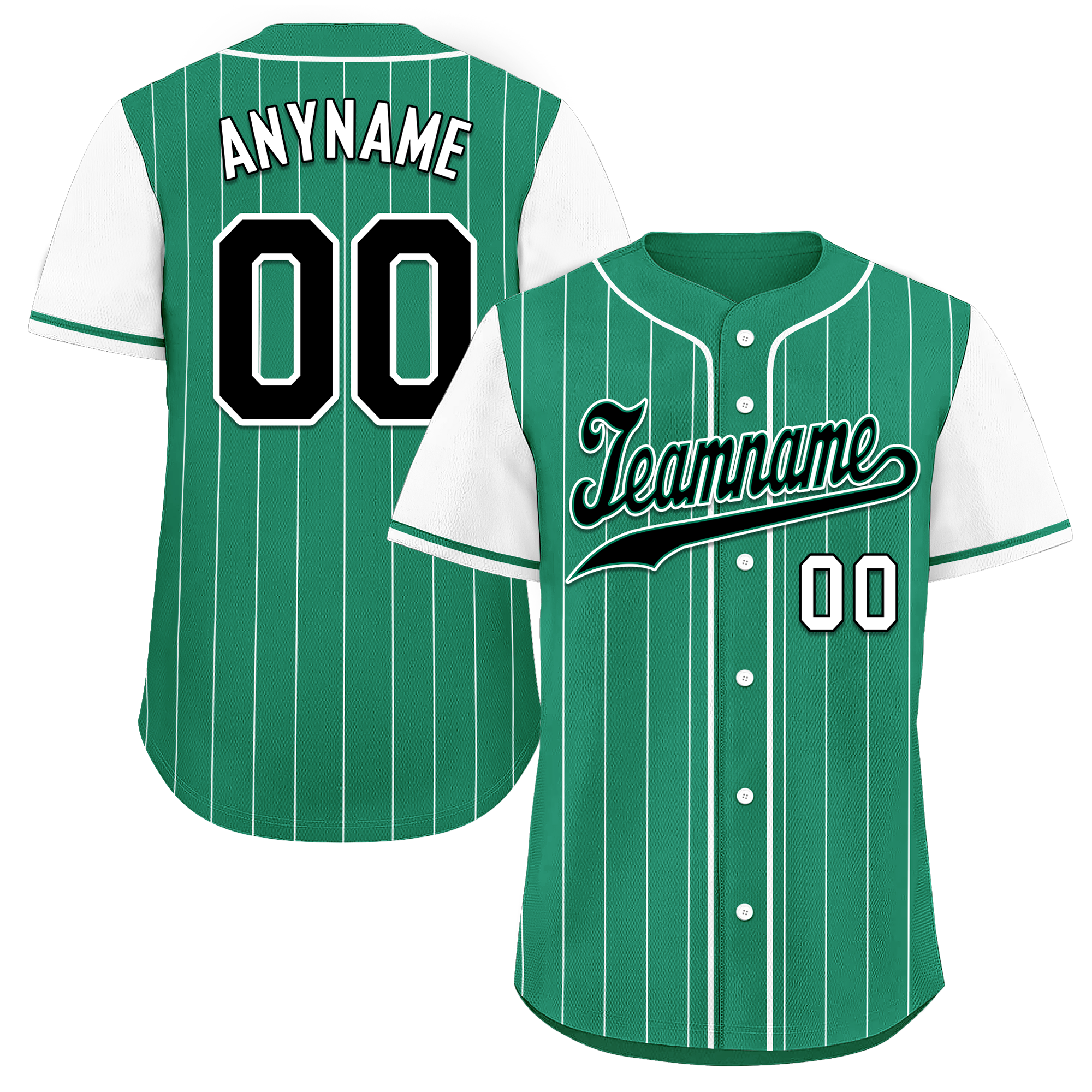 Custom Green White Stripe Fashion Personalized Authentic Baseball Jersey BSBJ01-D017246