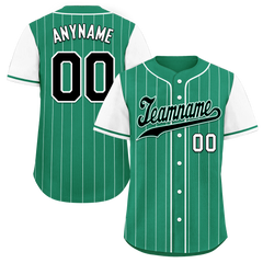 Custom Green White Stripe Fashion Personalized Authentic Baseball Jersey BSBJ01-D017246