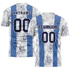 Custom White Blue Soccer Sets Jersey Personalized SCJ101-D28007