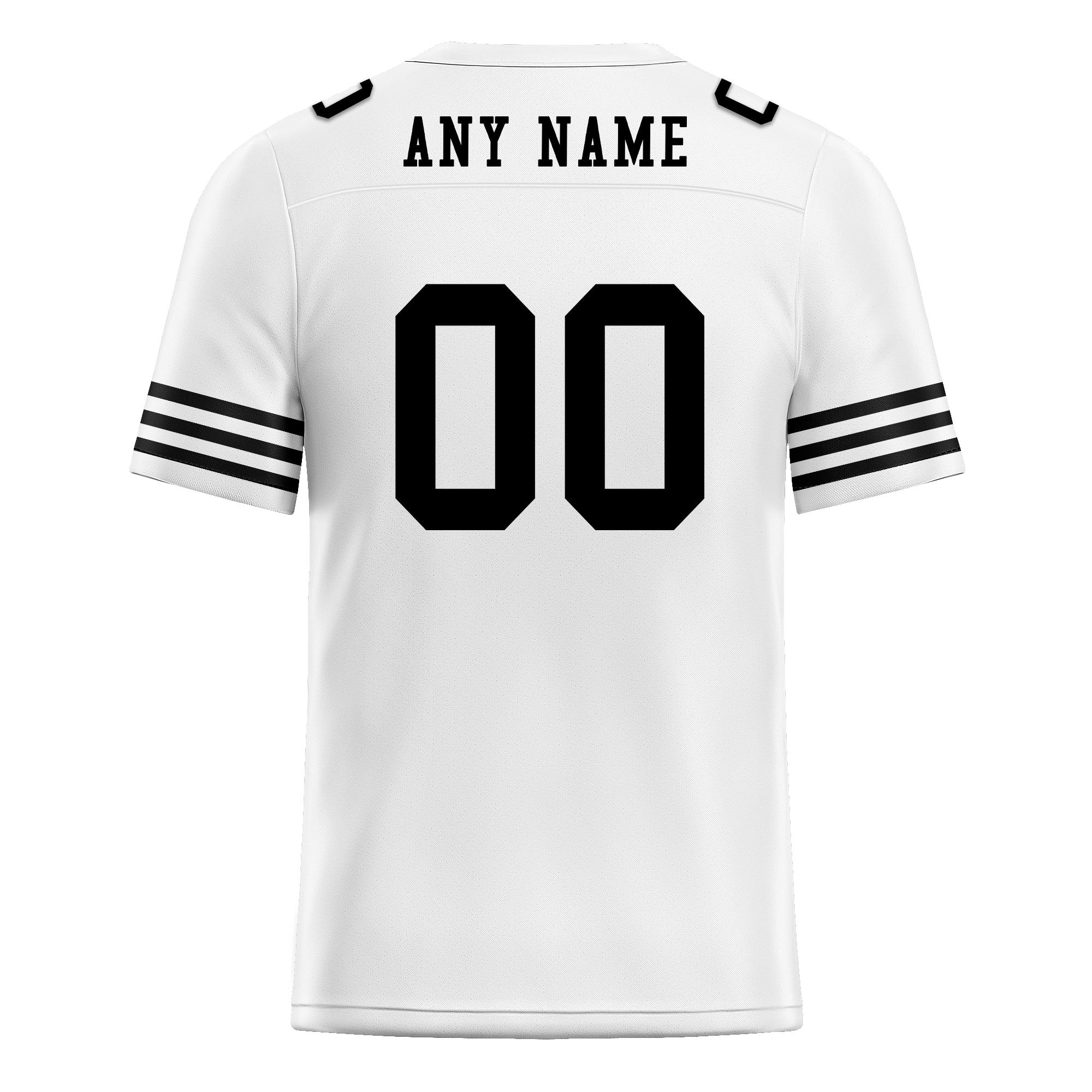 Custom White Black Striped Sleeves Personalized Authentic Football Jersey FBJ02-D06032