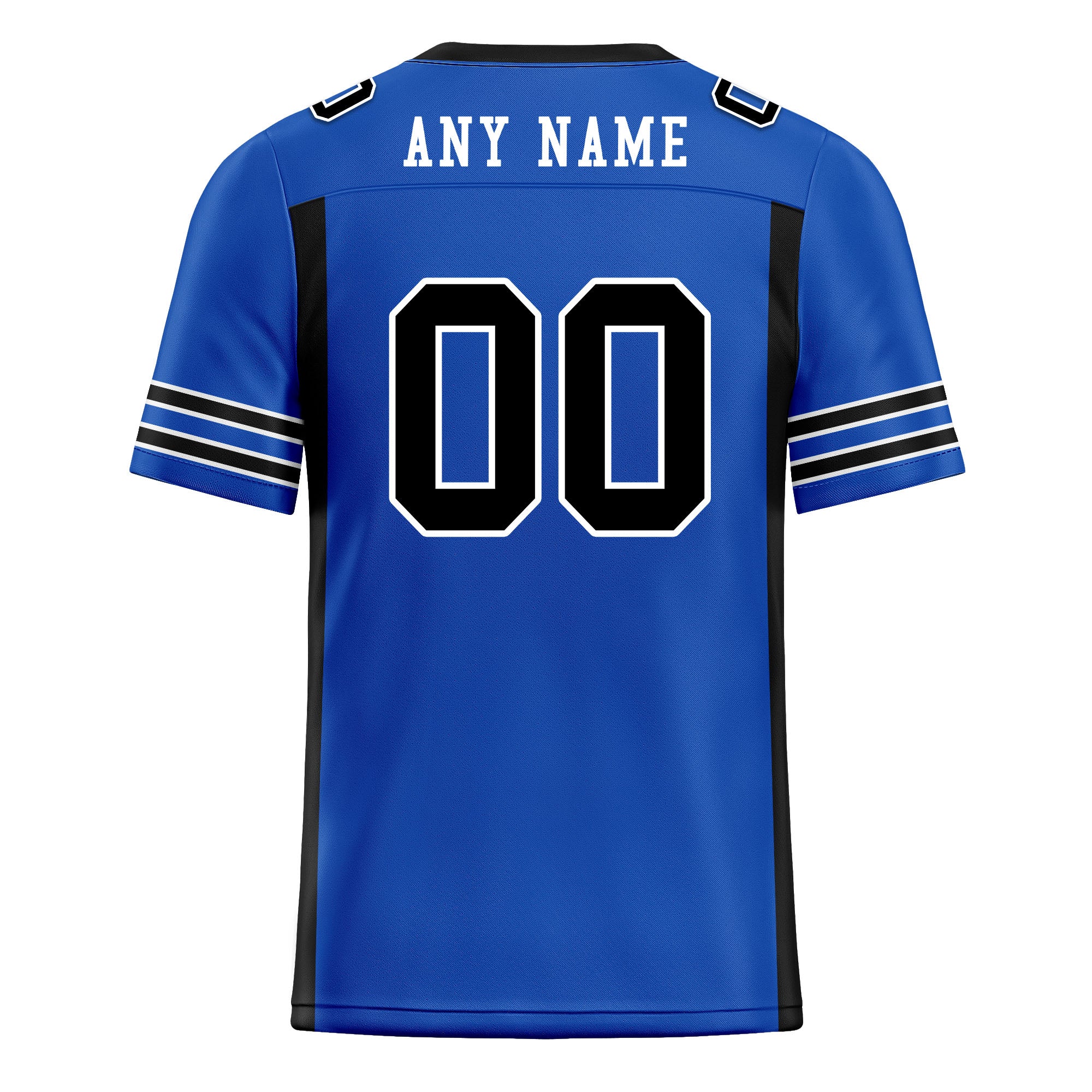 Custom Blue Black Striped Sleeves Personalized Authentic Football Jersey FBJ02-D06071