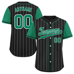 Custom Black Green Stripe Fashion Personalized Authentic Baseball Jersey BSBJ01-D017238