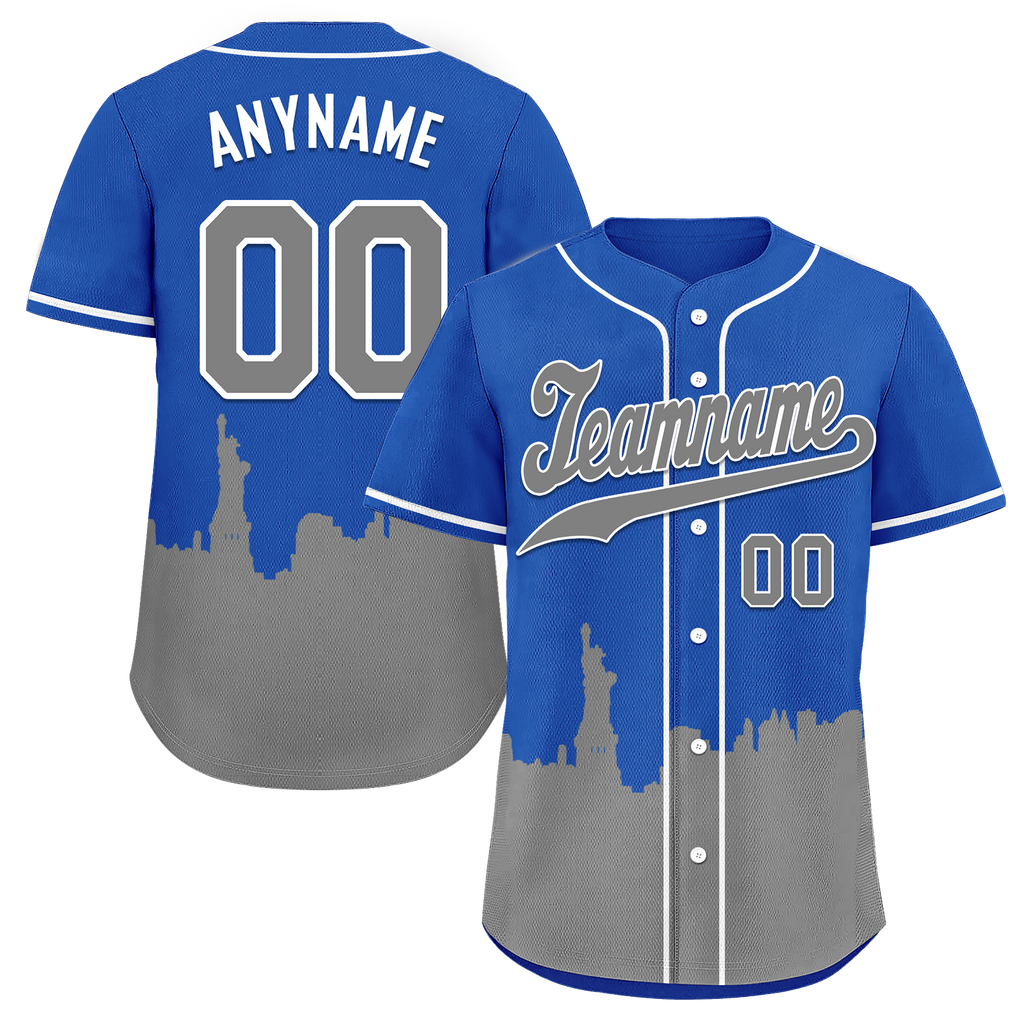 Custom Blue Gray City Edition Personalized Authentic Baseball Jersey BSBJ01-D017124