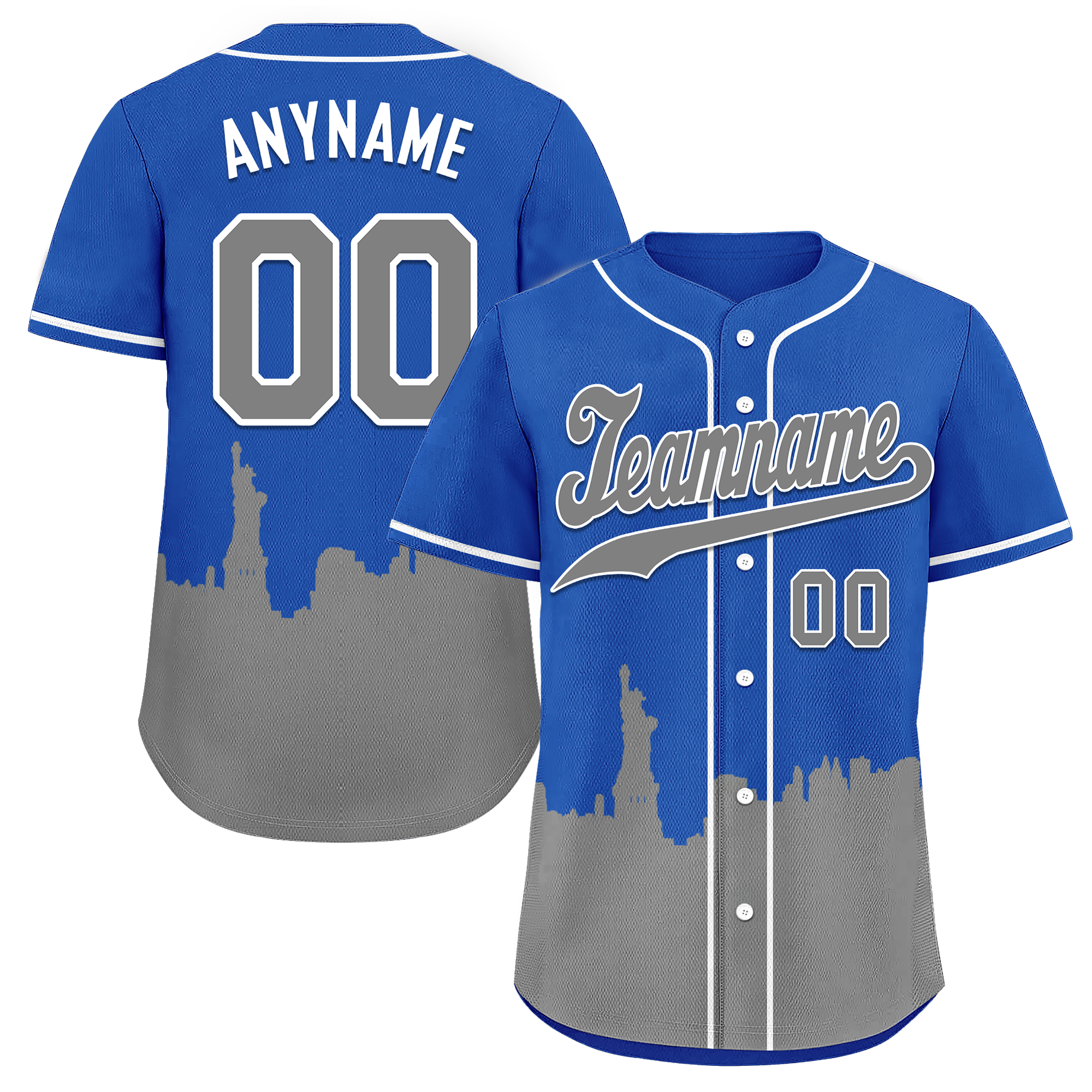 Custom Blue Gray City Edition Personalized Authentic Baseball Jersey BSBJ01-D017124
