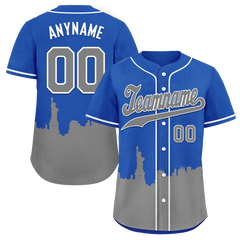 Custom Blue Gray City Edition Personalized Authentic Baseball Jersey BSBJ01-D017124