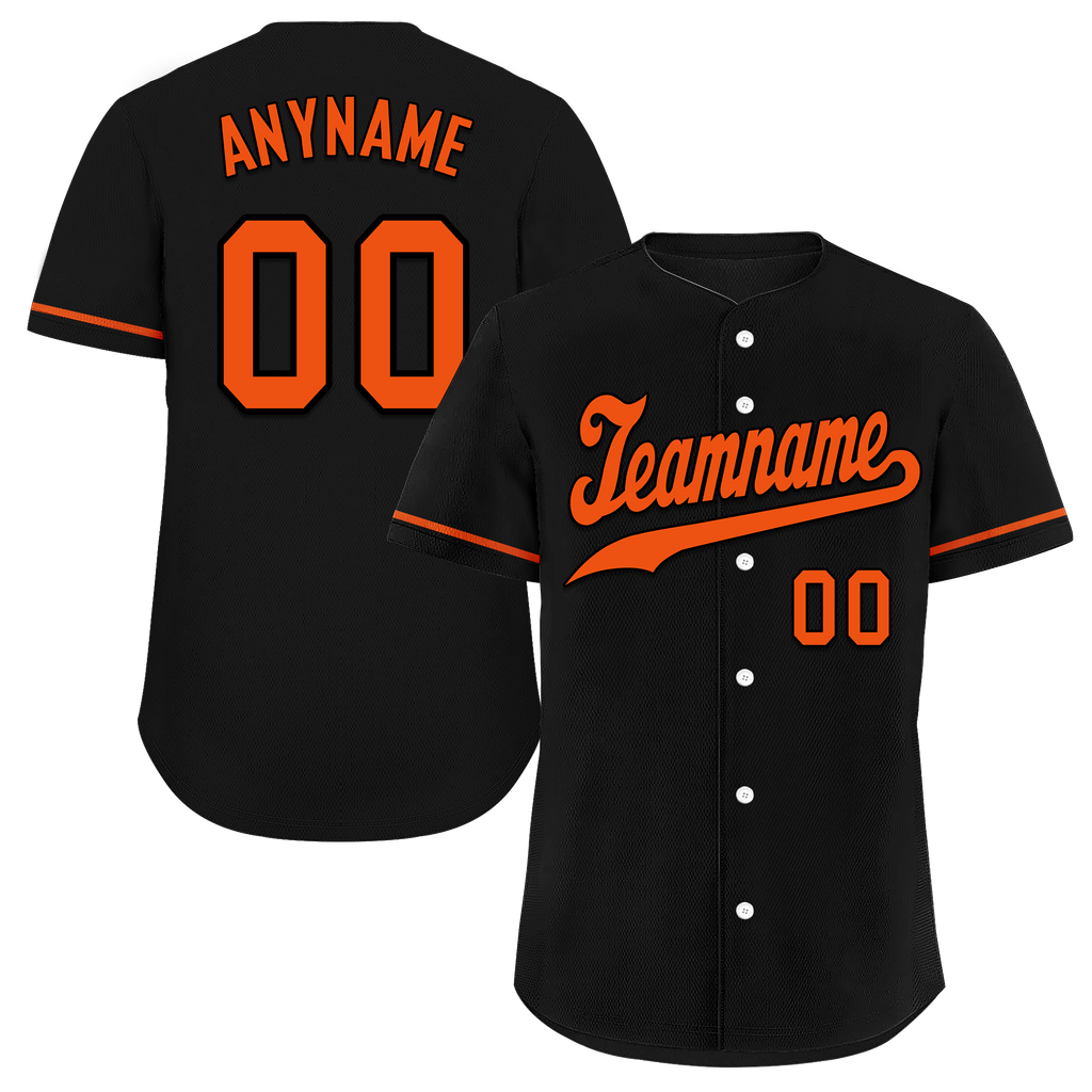 Custom Black Orange Classic Style Orange Personalized Authentic Baseball Jersey BSBJ01-bd0fa0b