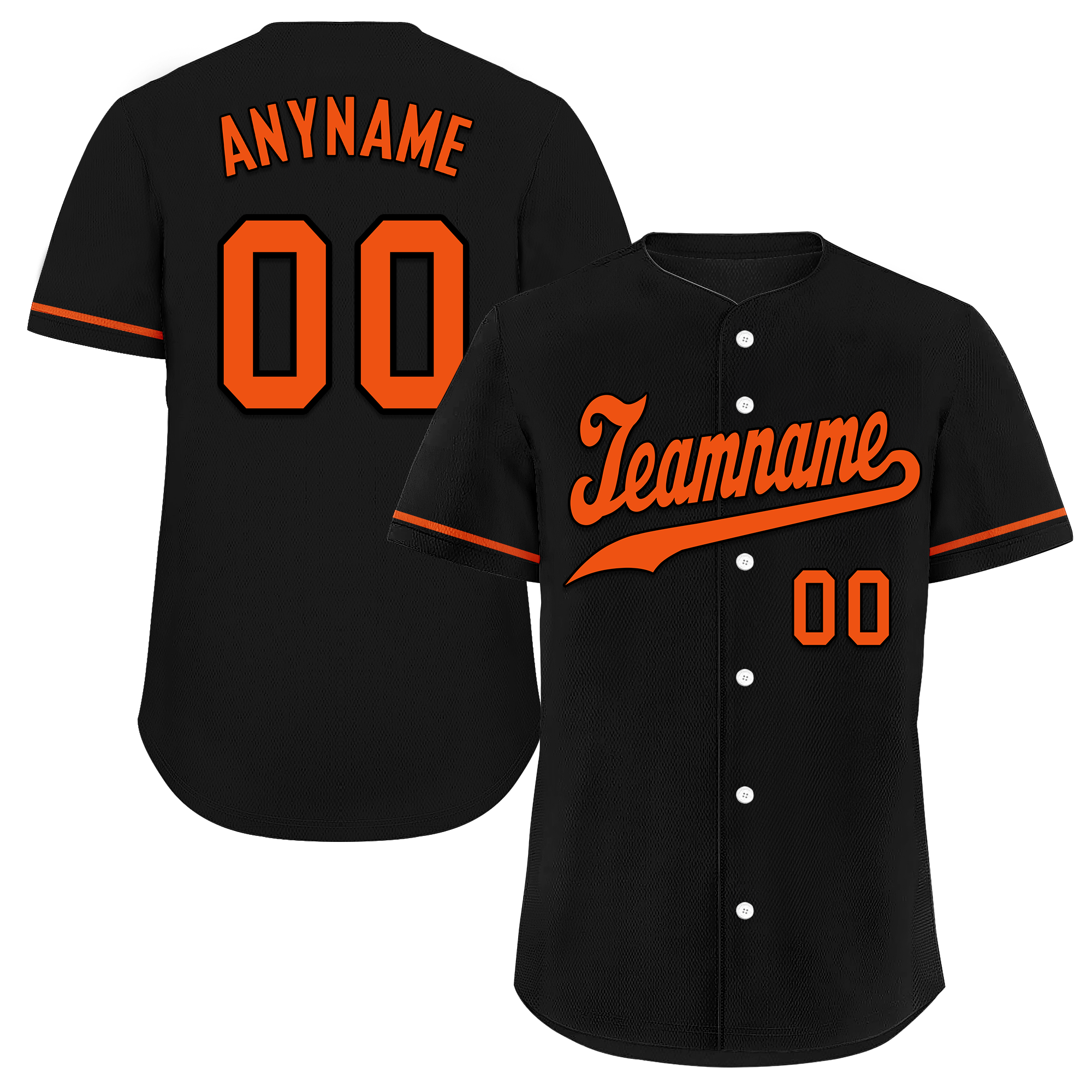 Custom Black Orange Classic Style Orange Personalized Authentic Baseball Jersey BSBJ01-bd0fa0b
