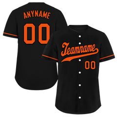 Custom Black Orange Classic Style Orange Personalized Authentic Baseball Jersey BSBJ01-bd0fa0b