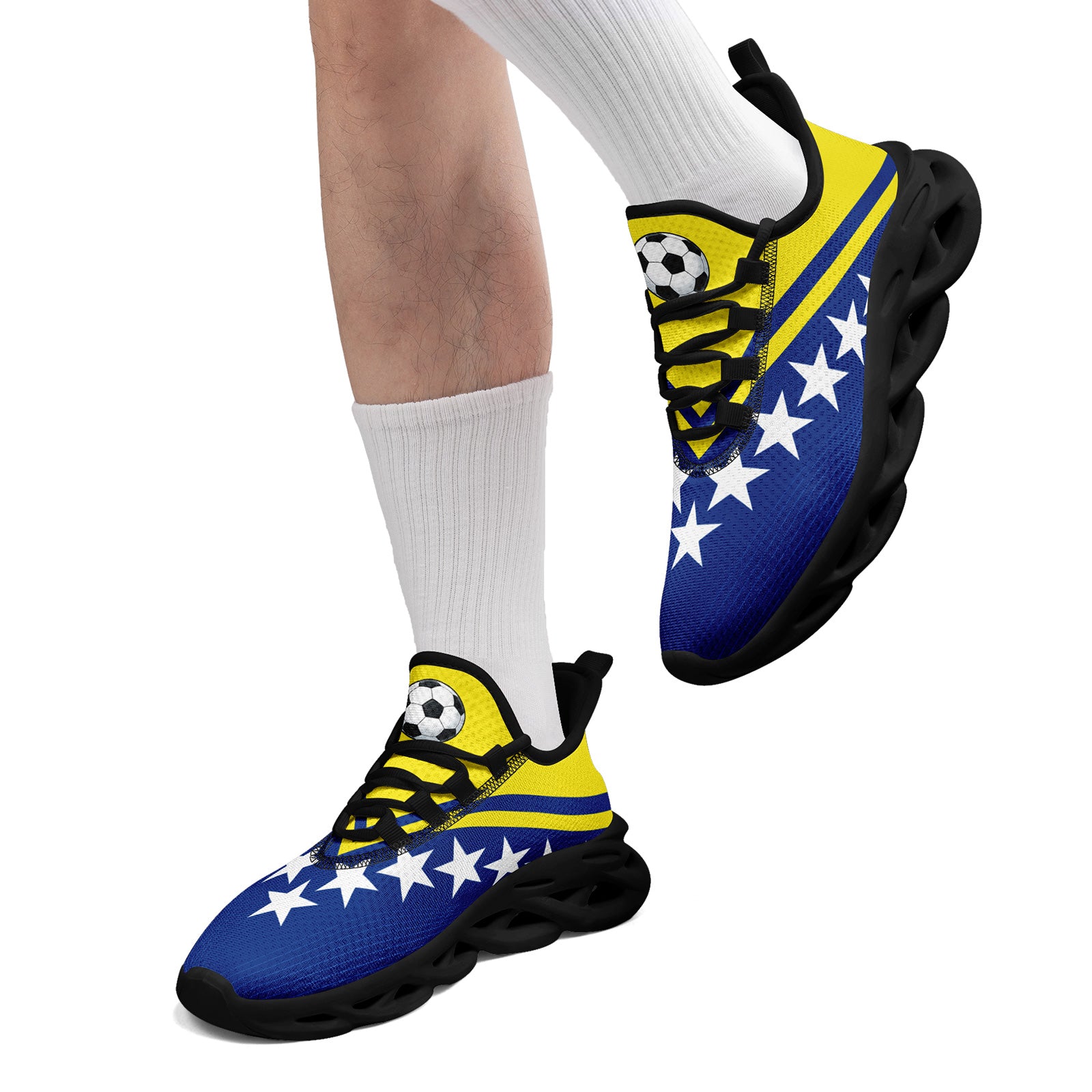 Custom Curaçao 2026 World Cup Sneakers DIY Country Flag Running Shoes Lightweight Sport Shoes Gift for Football Fans Personalized Team Name and Logo FN003-F009074-5