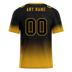 Custom Black Yellow Fade Fashion Personalized Authentic Football Jersey FBJ02-D06084