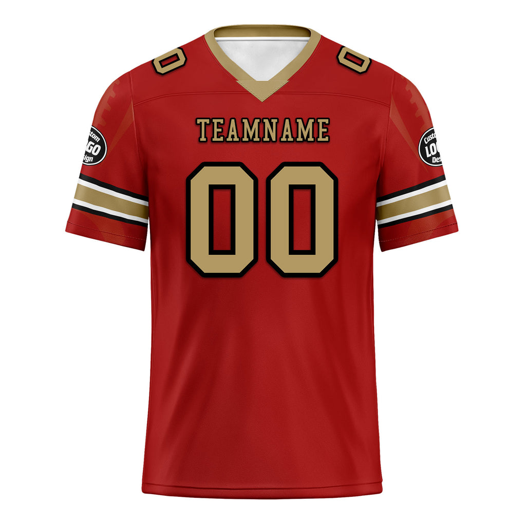 Custom Red San Francisco Personalized Authentic Football Jersey FBJ02-D025033-22