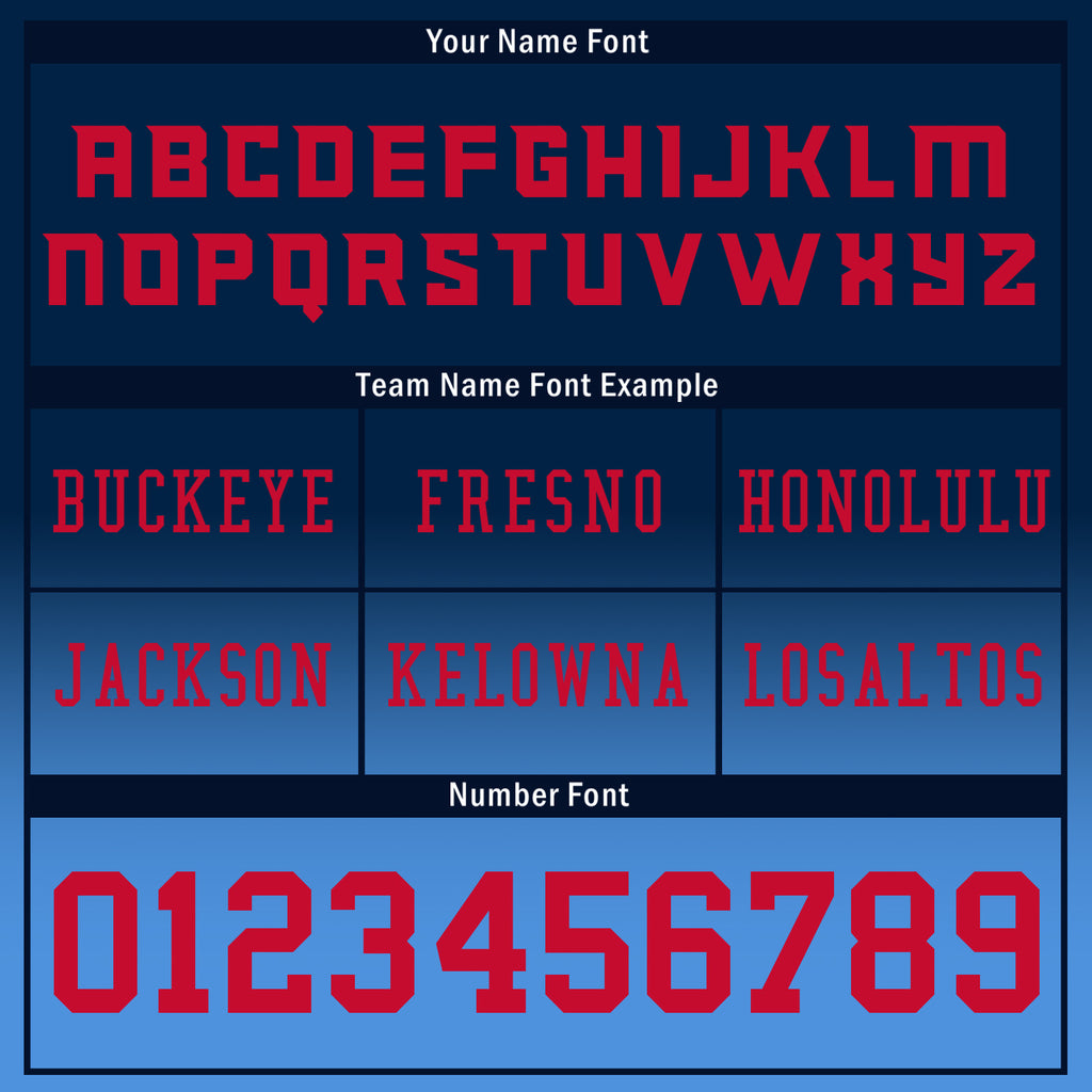 Custom Blue Red Fade Fashion Tennessee High-Performance American Football Jersey FBJ06-D020252-32