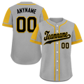Custom Gray Yellow Raglan Sleeves Personalized Authentic Baseball Jersey BSBJ01-D017188