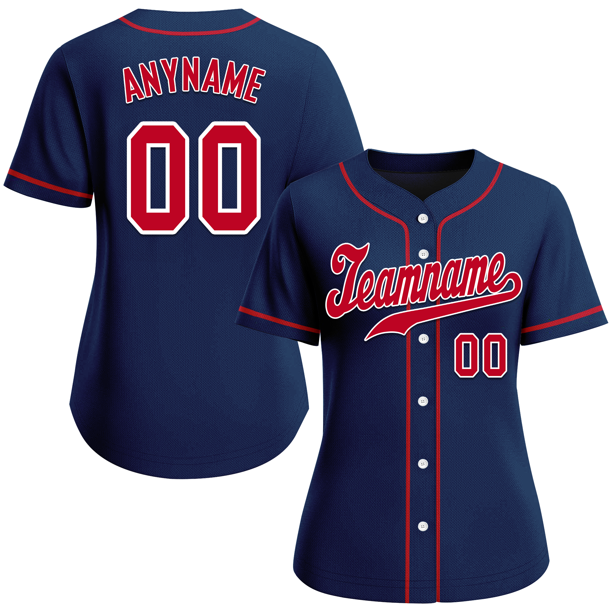 Custom Blue Classic Style Red Personalized Authentic Baseball Jersey BSBJ01-bd0faca