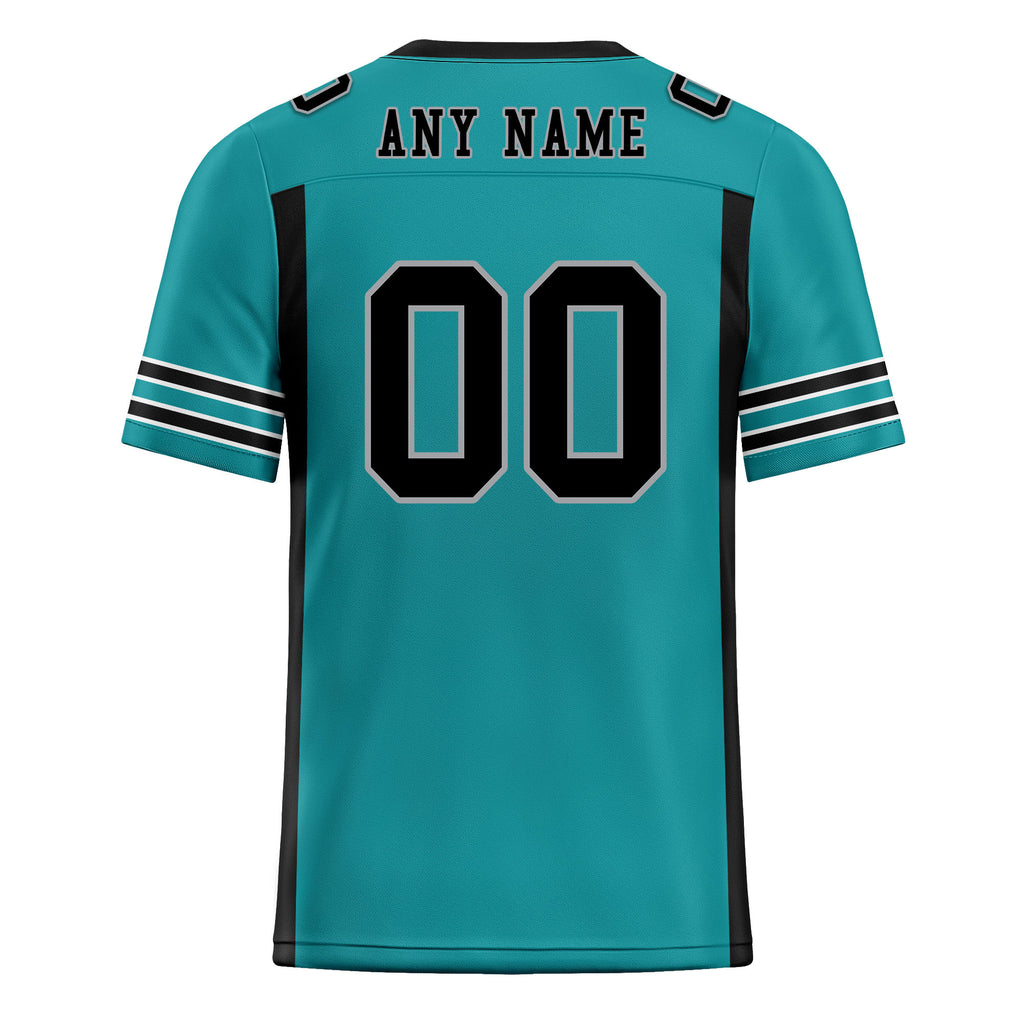 Custom Dark Geen Black Striped Sleeves Personalized Authentic Football Jersey FBJ02-D06070