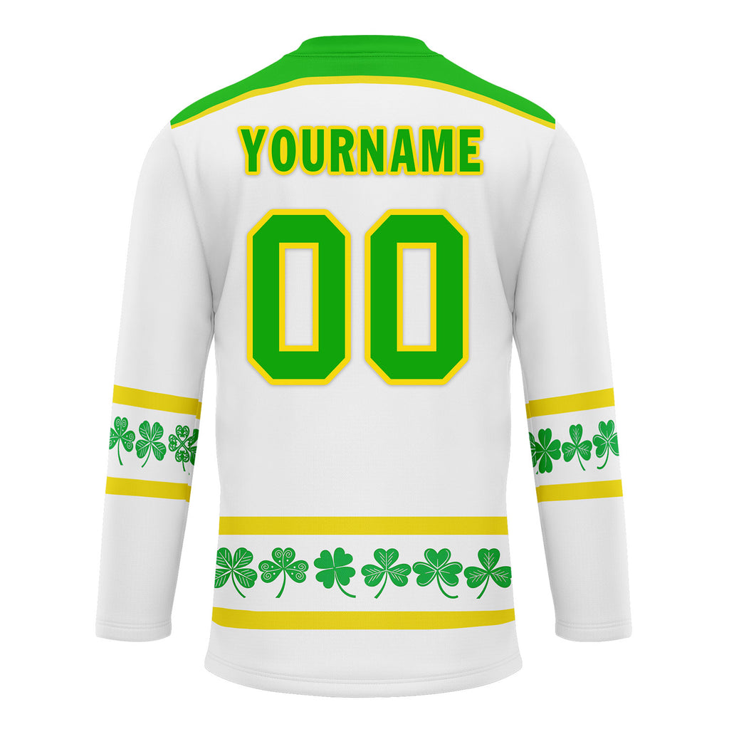 Custom Four-leaf clover Personalized Hockey Jersey HCKJ01-E0615-9