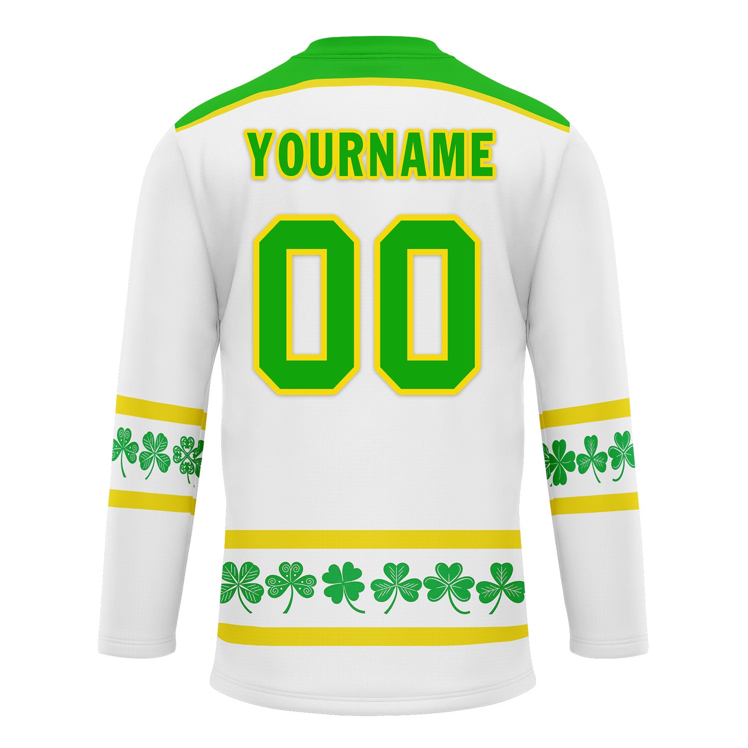 Custom Four-leaf clover Personalized Hockey Jersey HCKJ01-E0615-9