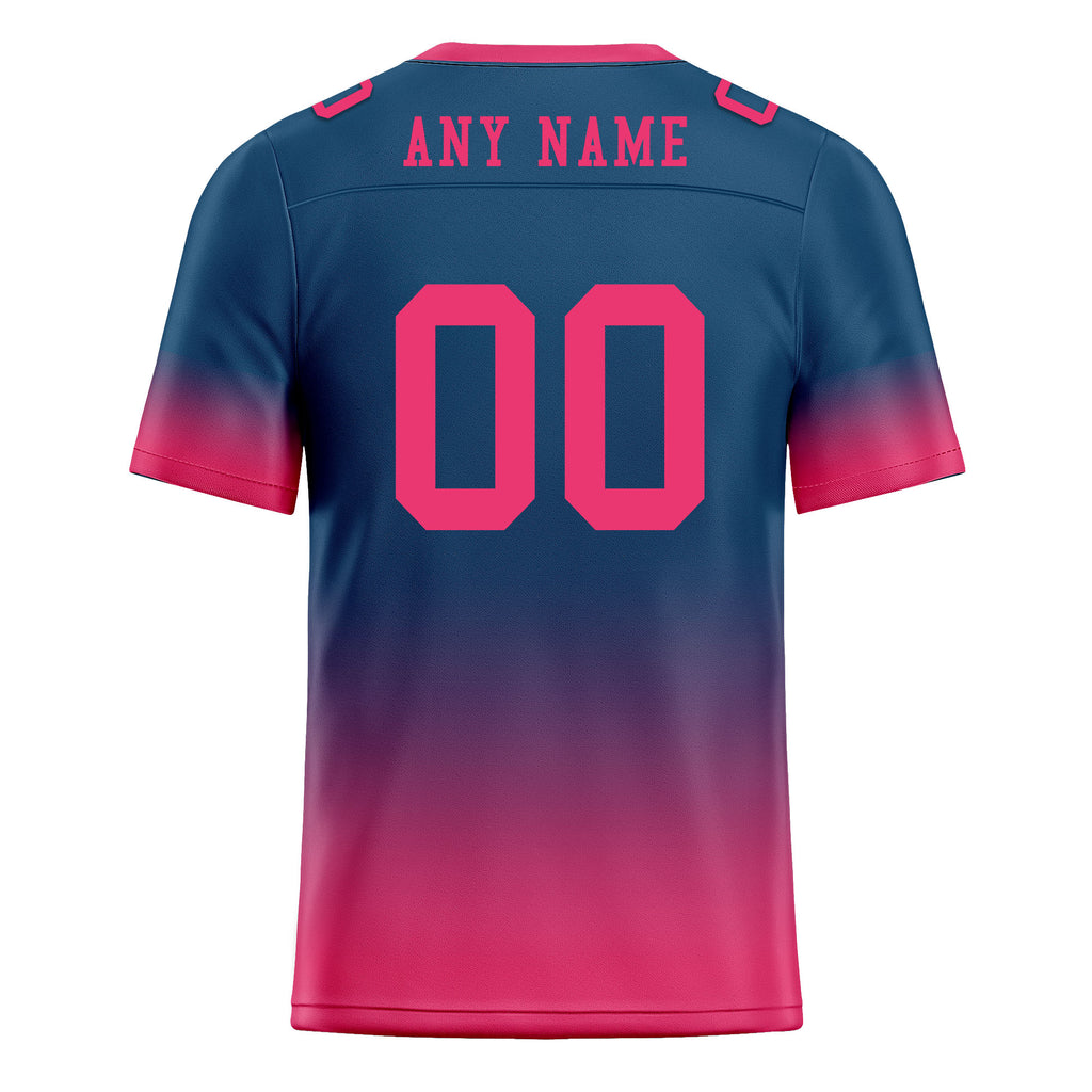 Custom Dark Teal Pink Fade Fashion Personalized Authentic Football Jersey FBJ02-D06089