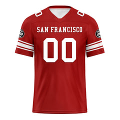 Custom Red White San Francisco Personalized Authentic Football Jersey FBJ02-D020256-13