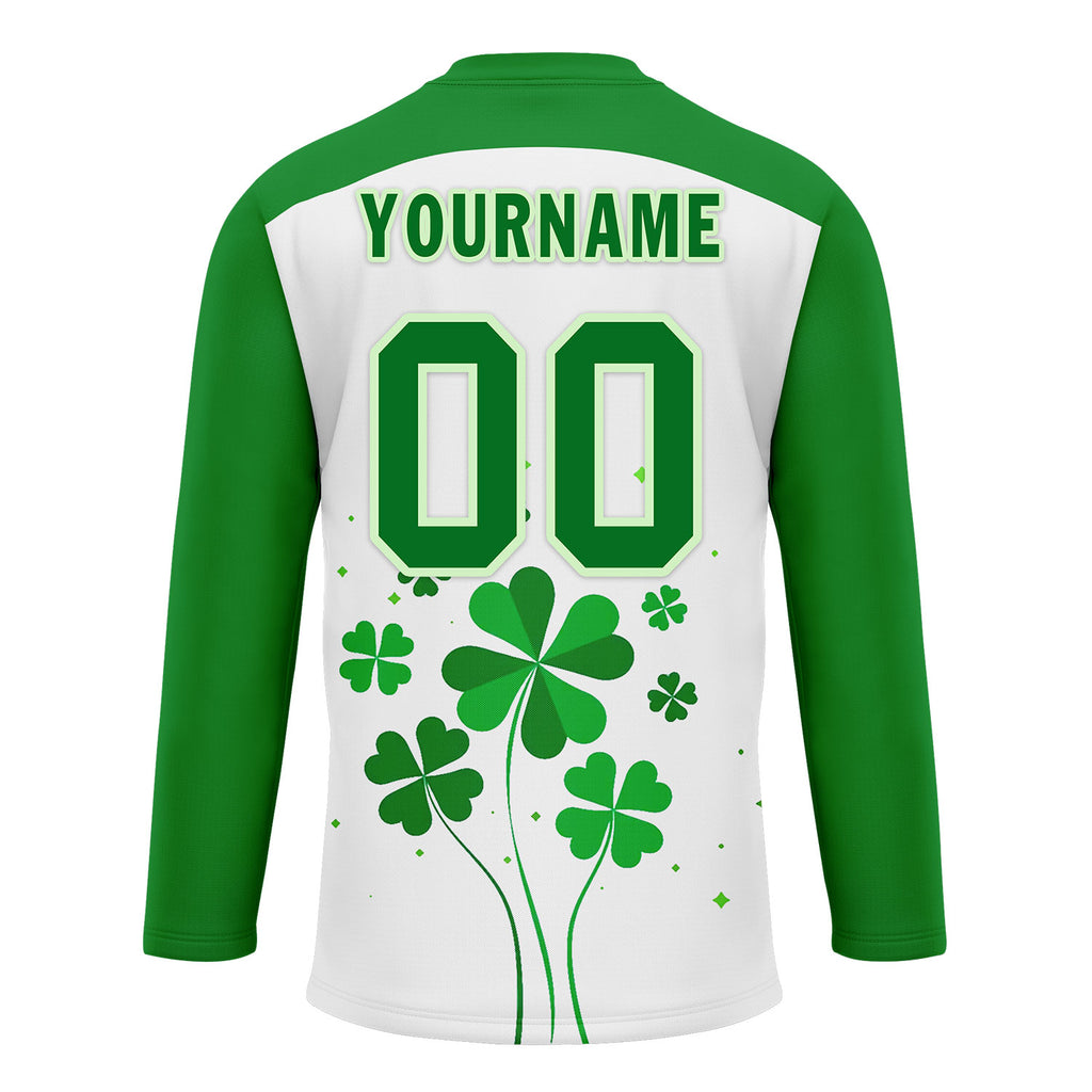 Custom Four-leaf clover Personalized Hockey Jersey HCKJ01-E0615-2