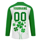 Custom Four-leaf clover Personalized Hockey Jersey HCKJ01-E0615-2
